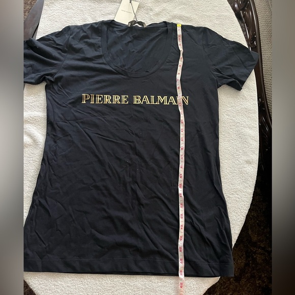 Pierre Balmain ladies black & gold t-shirt size 42 NWT - Picture 5 of 5